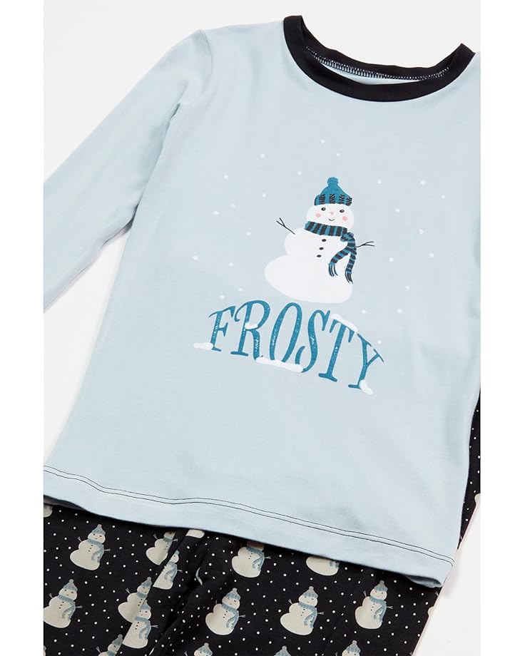 Пижамный комплект Kickee Pants Long Sleeve Pajama Set, цвет Midnight Tiny Snowman