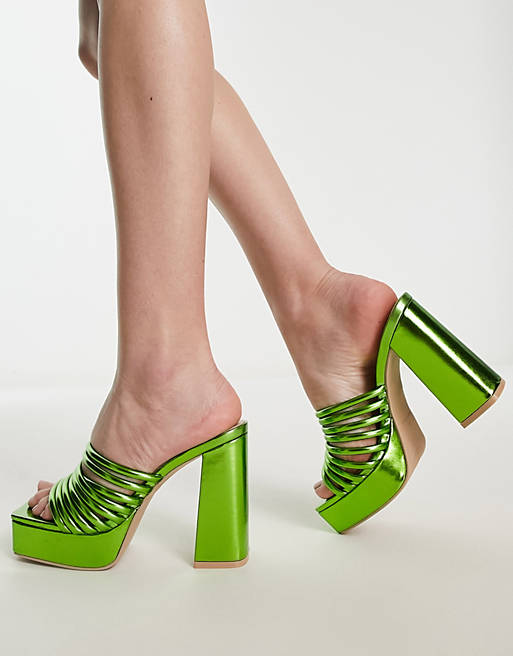 Зеленые туфли-мофели на платформе RAID Stella