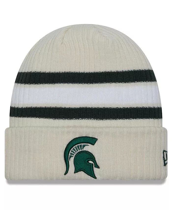 

Мужская кремовая рваная вязаная шапка с манжетами в винтажном стиле Michigan State Spartans New Era, бежевый