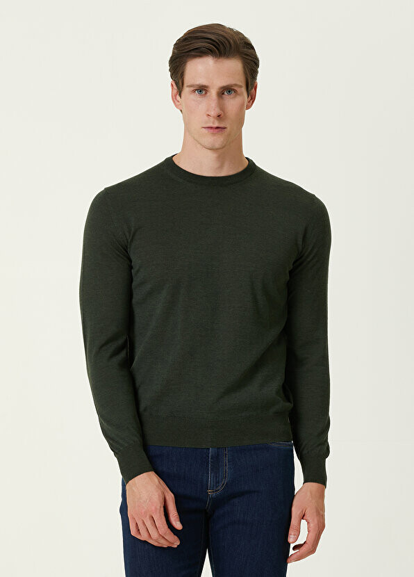 

Зеленый шерстяной свитер Canali