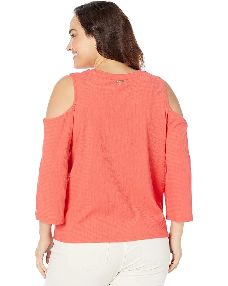 

Топ Michael Kors Plus Size Solid Cold-Shoulder Top, цвет Sangria