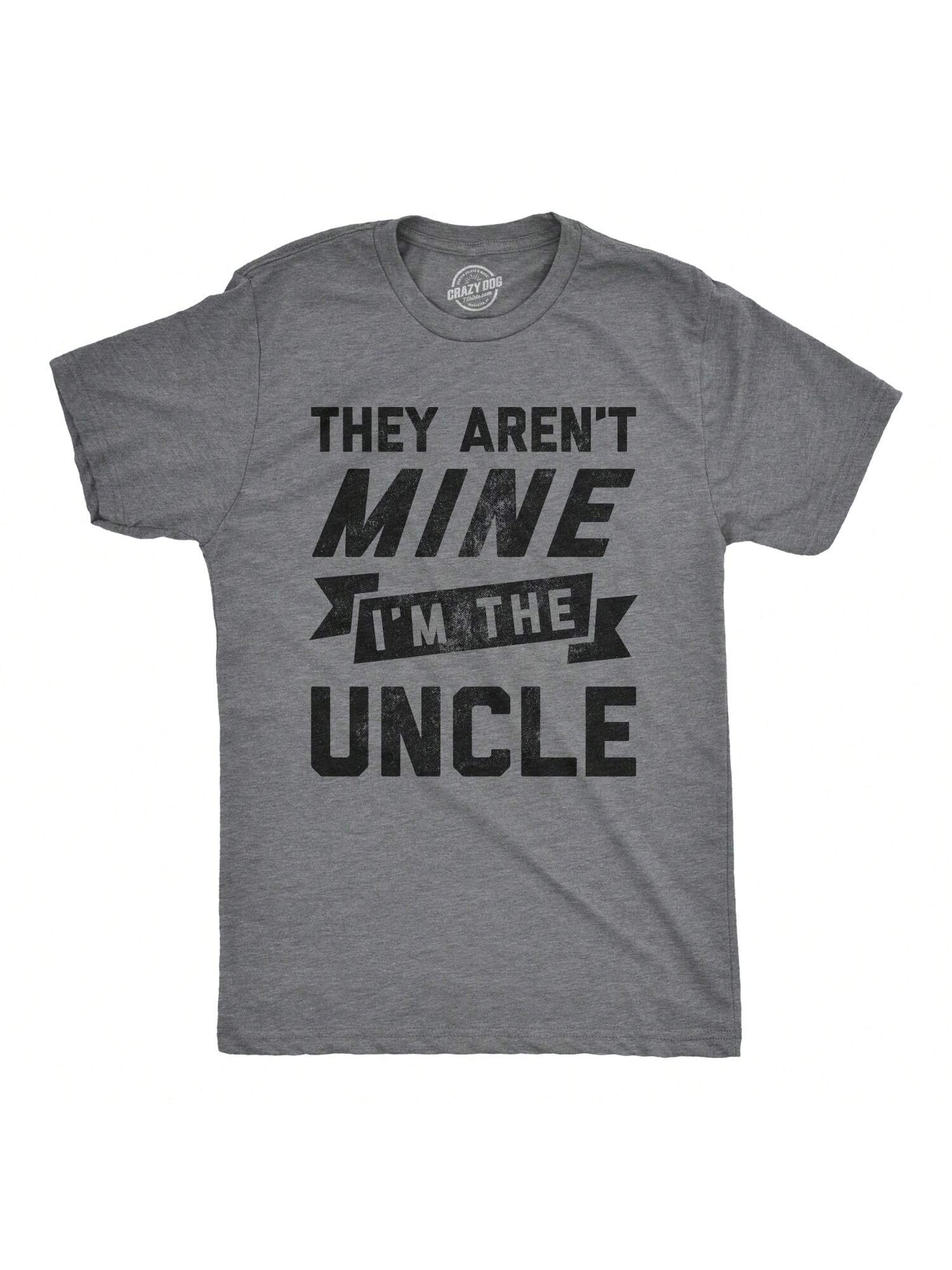 Мужская футболка «Они не мои» «Я дядя», темный хизер грей - они не мои