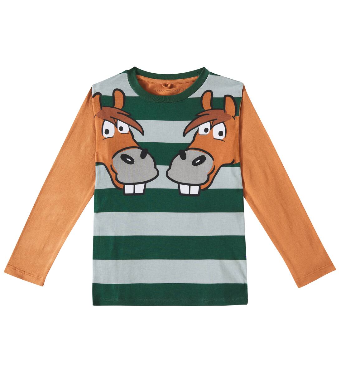 

Топ из хлопкового джерси с принтом Stella Mccartney Kids, цвет verde/verde