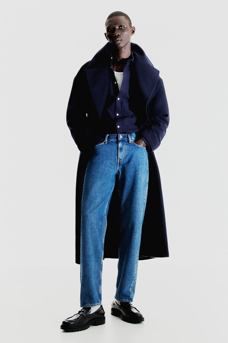 

Фланелевая рубашка стандартного кроя H&M, синий