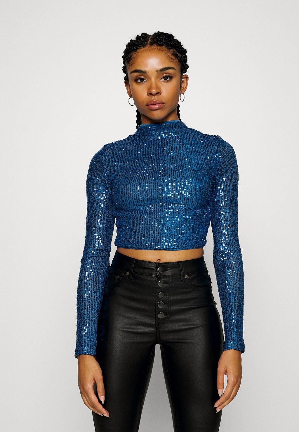 

Футболка с длинным рукавом Nmscarlett Sequin Noisy May, цвет dark blue