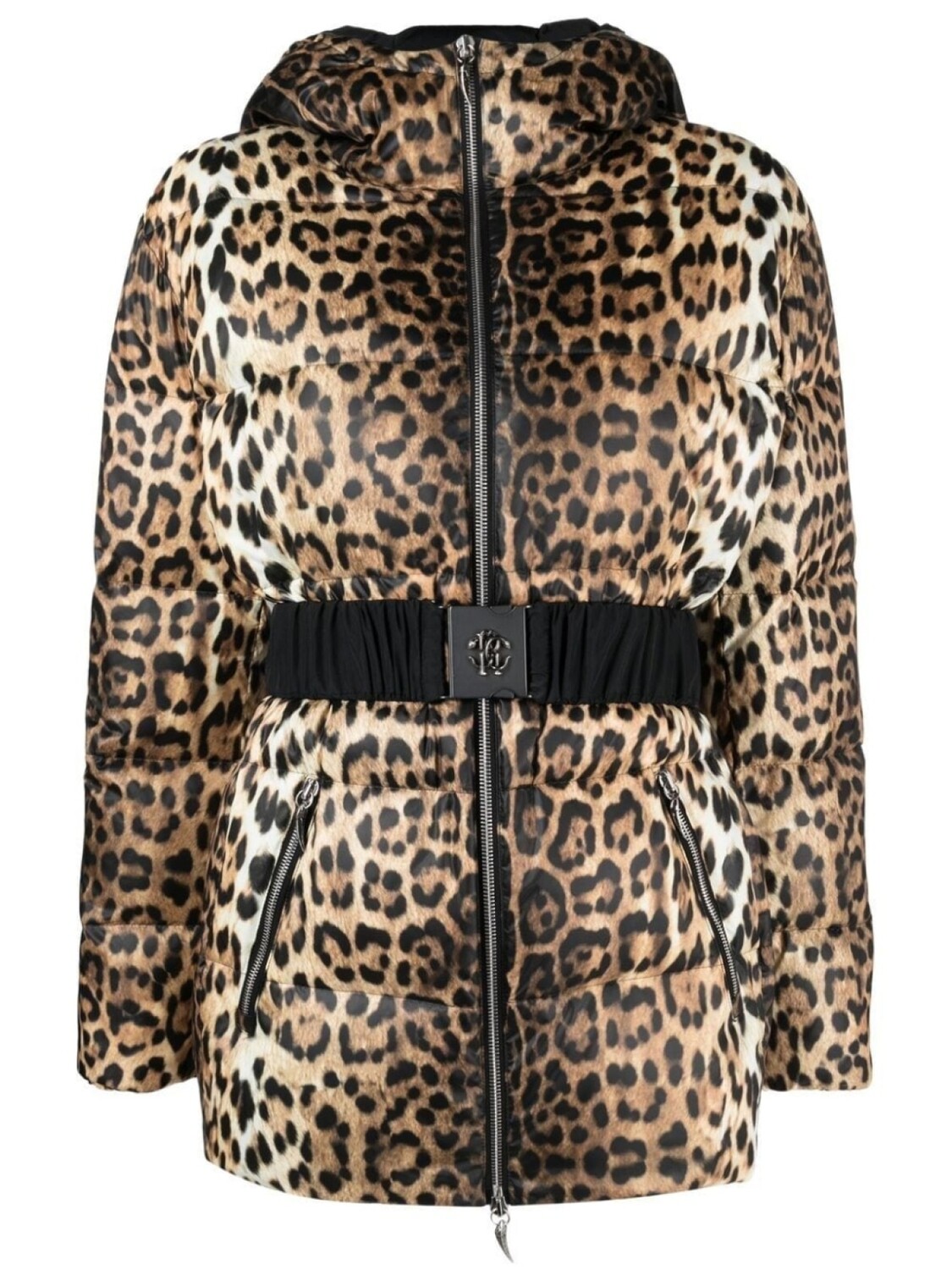 

Roberto Cavalli leopard-print padded jacket, нейтральный цвет