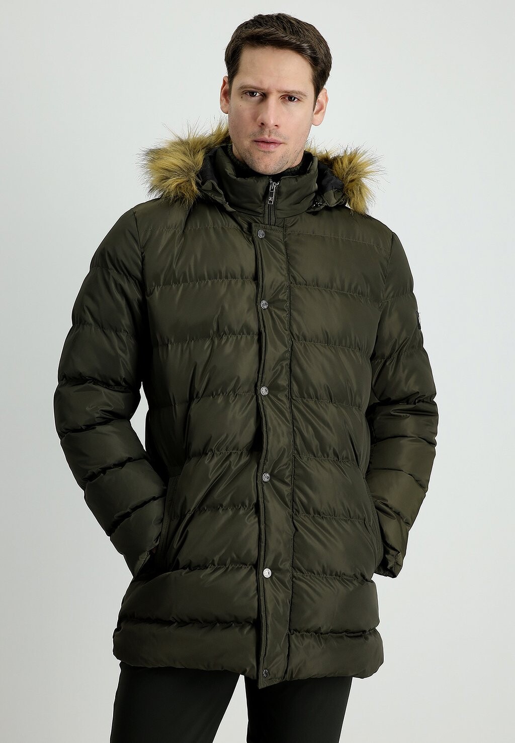 

Зимнее пальто HOODED PUFFER INSULATED TALL COAT Kigili, цвет medium khaki
