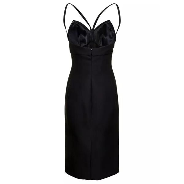 

Платье midi bustier dress in wool and silk Versace, черный