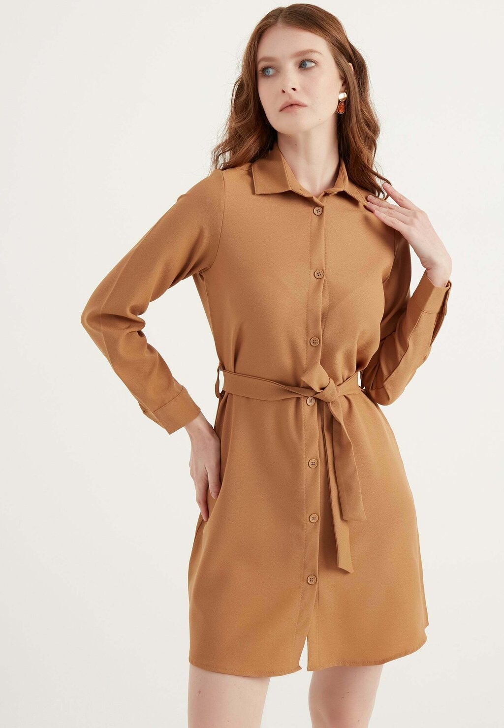 

Платье-рубашка Belted Herita, цвет light brown