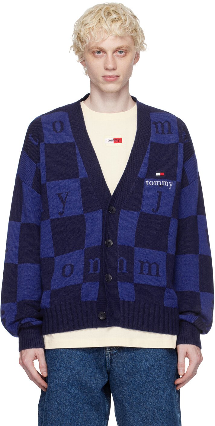 

Синий жаккардовый кардиган Tommy Jeans