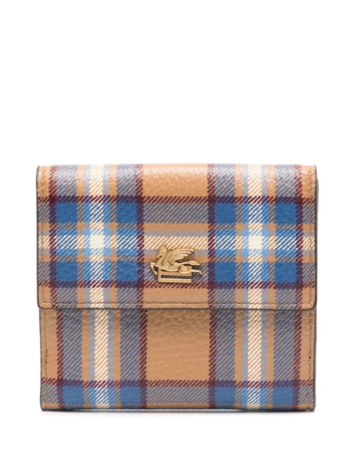 

ETRO кошелек в клетку тартан, коричневый
