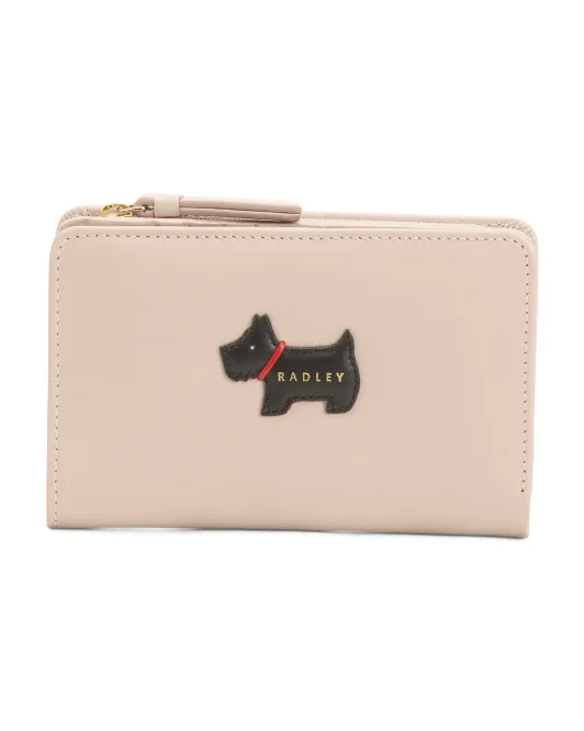 

Кожаный кошелек Heritage среднего размера двойного сложения Radley London, серый