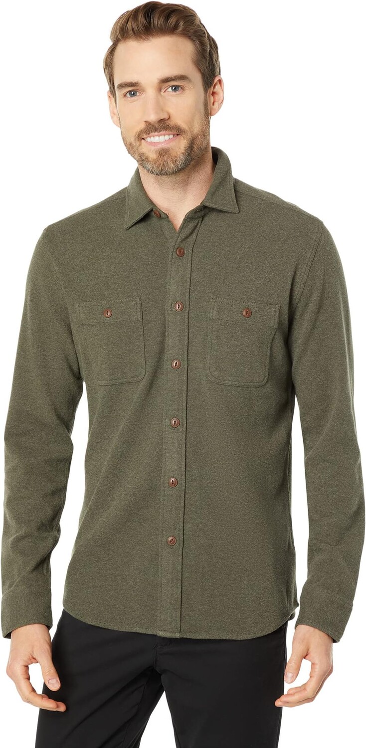 

Рубашка Faherty Knit Alpine Shirt, цвет Olive Heather 2