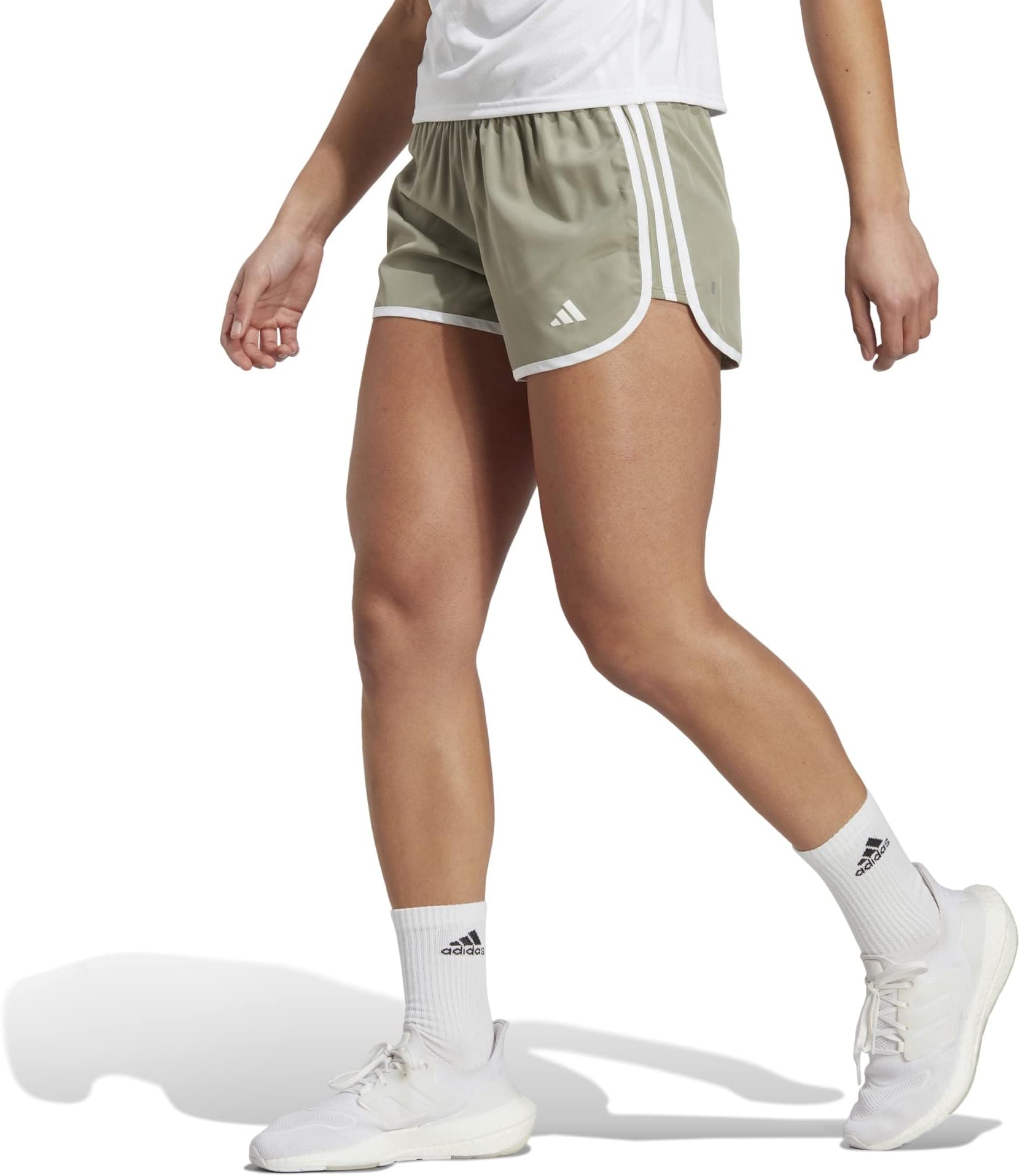 Шорты для бега Marathon 20 adidas, цвет Silver Pebble/White