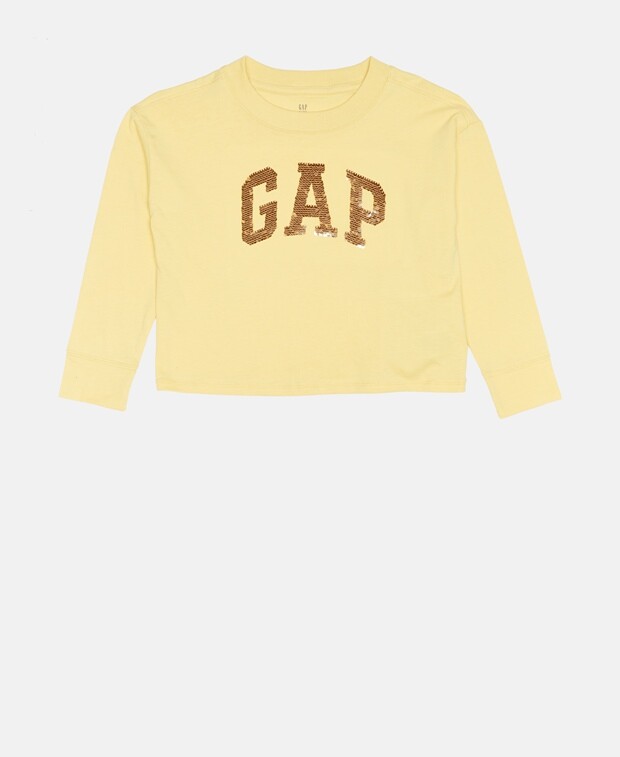 

Топ с длинными рукавами Gap, желтый