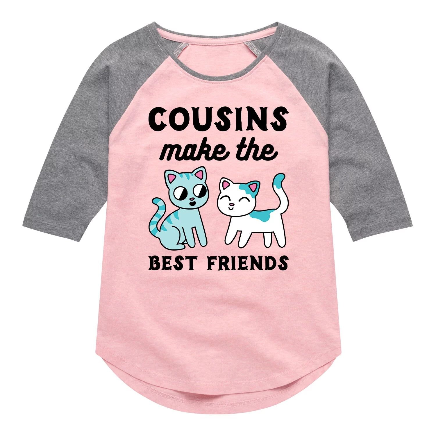 

Футболка с рисунком реглан для девочек 7–16 лет Cousins ​​Best Friends Cats Licensed Character