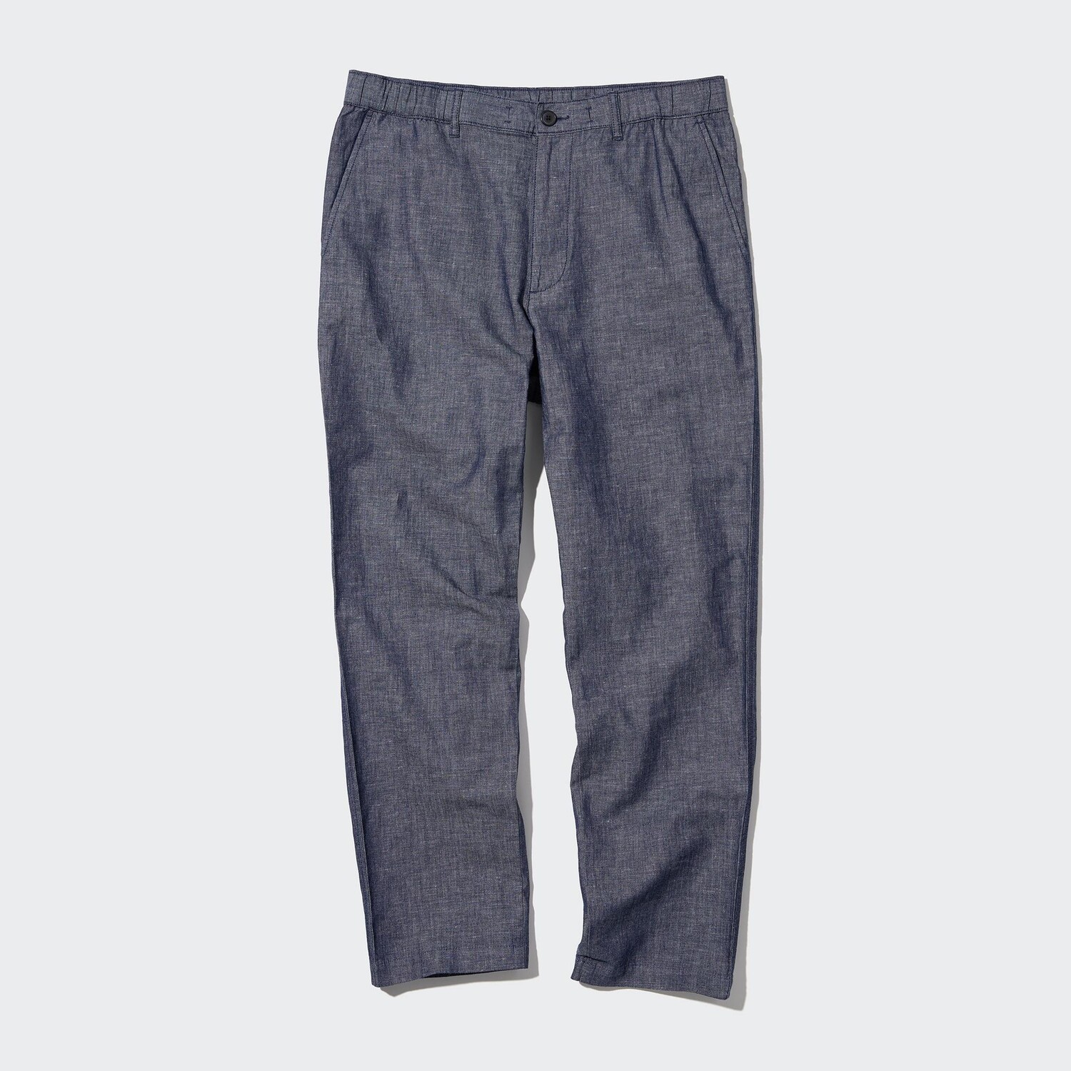 

Брюки из льна свободного края UNIQLO, синий