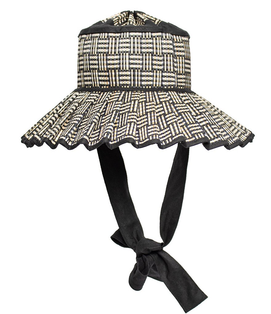 Lorna Murray Черная плиссированная шляпа от солнца Ravello Black Bamboo Island, черный