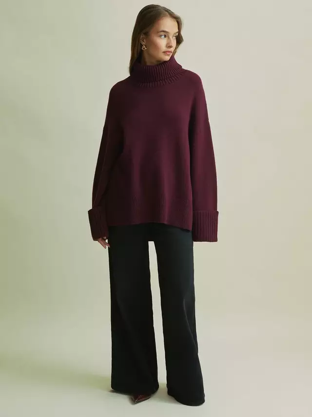 

Джемпер FLORERE Wool Blend Roll Neck, бордовый