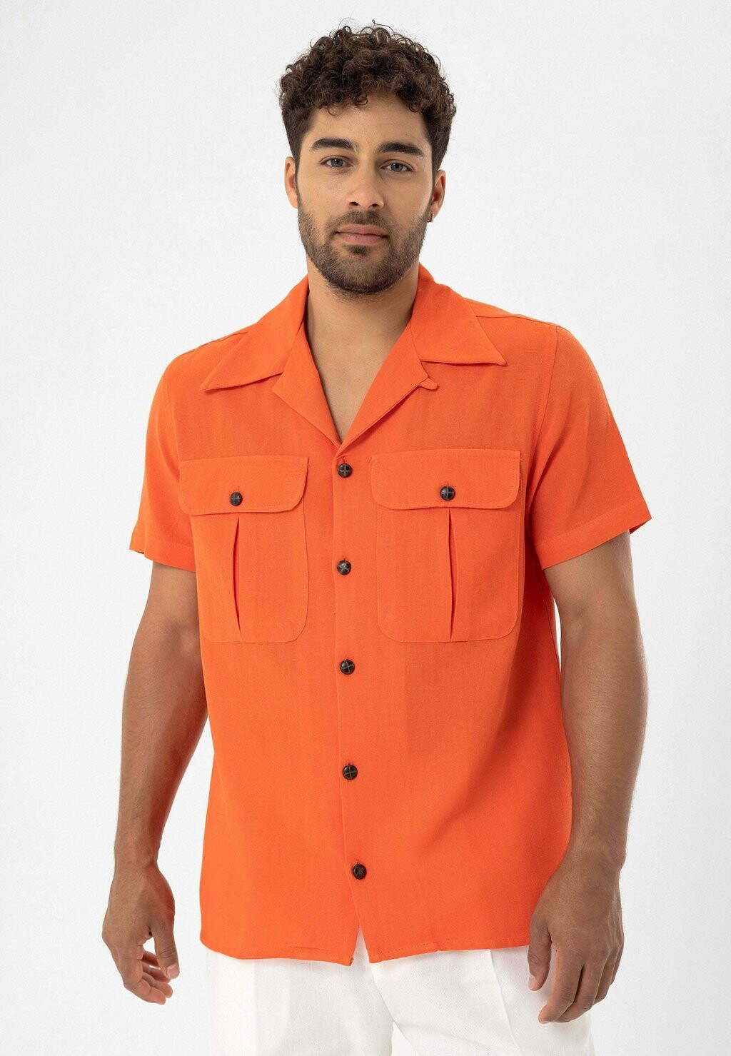 

Рубашка LAPEL COLLAR SHORT SLEEVE dandalo, коралл