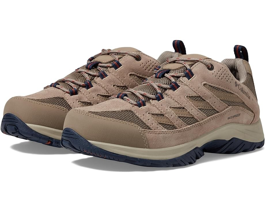 

Походные ботинки Columbia Crestwood Waterproof, цвет Ash Brown/Warp Red
