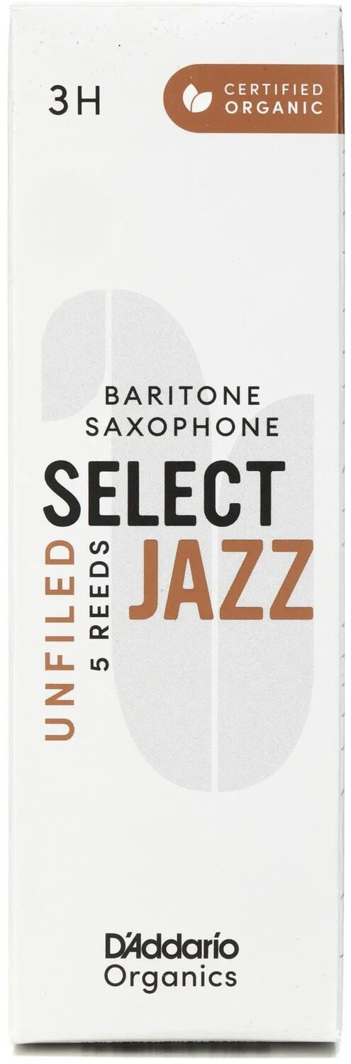 

D'Addario Organics Select Jazz Необработанные трости для баритона-саксофона — 3 жестких (5 шт. в упаковке)