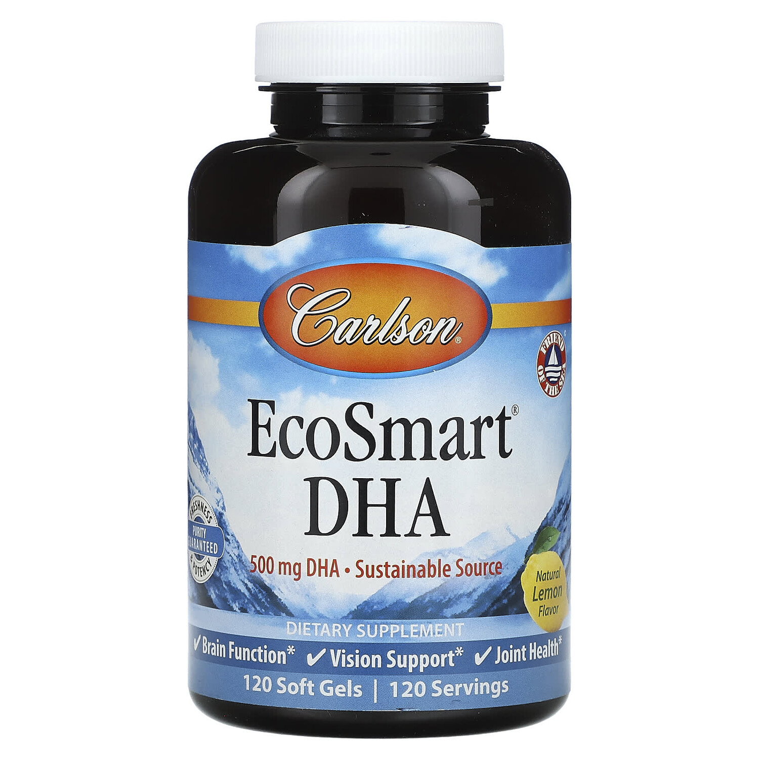 

EcoSmart DHA, натуральный лимон, 500 мг, 120 мягких таблеток, Carlson