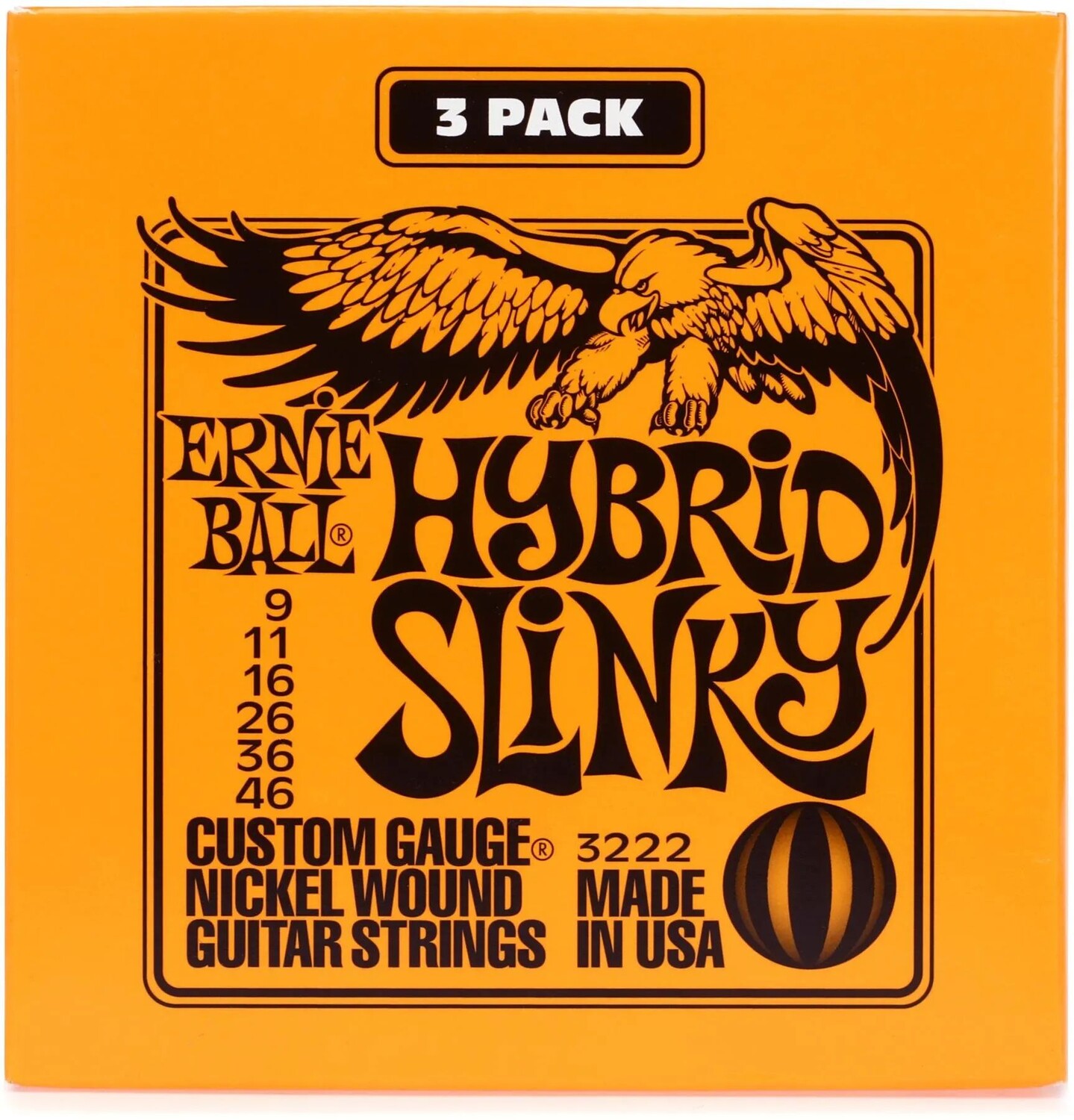 

Струны для электрогитары Ernie Ball 3222 Hybrid Slinky с никелевой обмоткой — заводские 3 шт., .009-.046