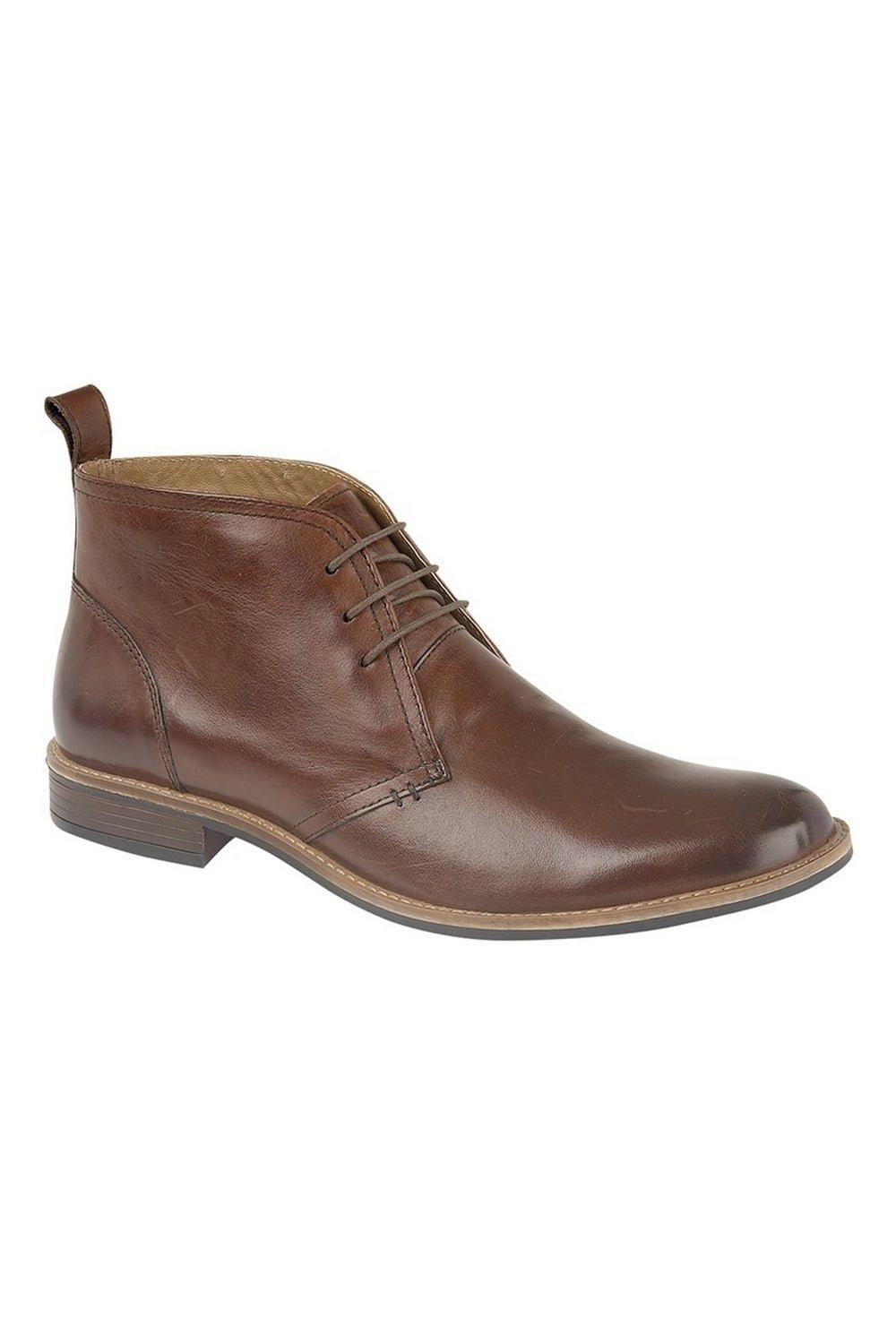 Кожаные ботинки дезерты с тремя люверсами Roamers, коричневый ботинки кожаные на шнуровке 42 черный