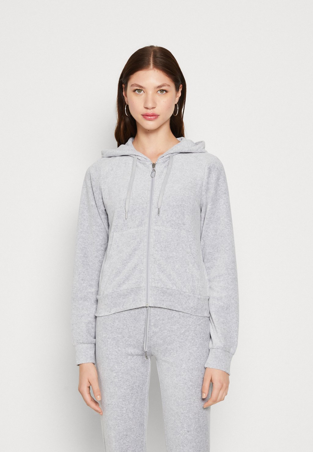 

Толстовка с кремальерой Gina Tricot ХУДИ, цвет light grey melange