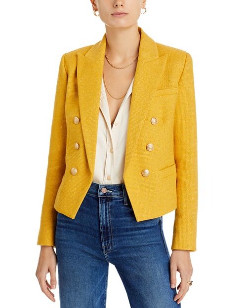 

Двубортный укороченный пиджак Brooke L'AGENCE, цвет Yellow