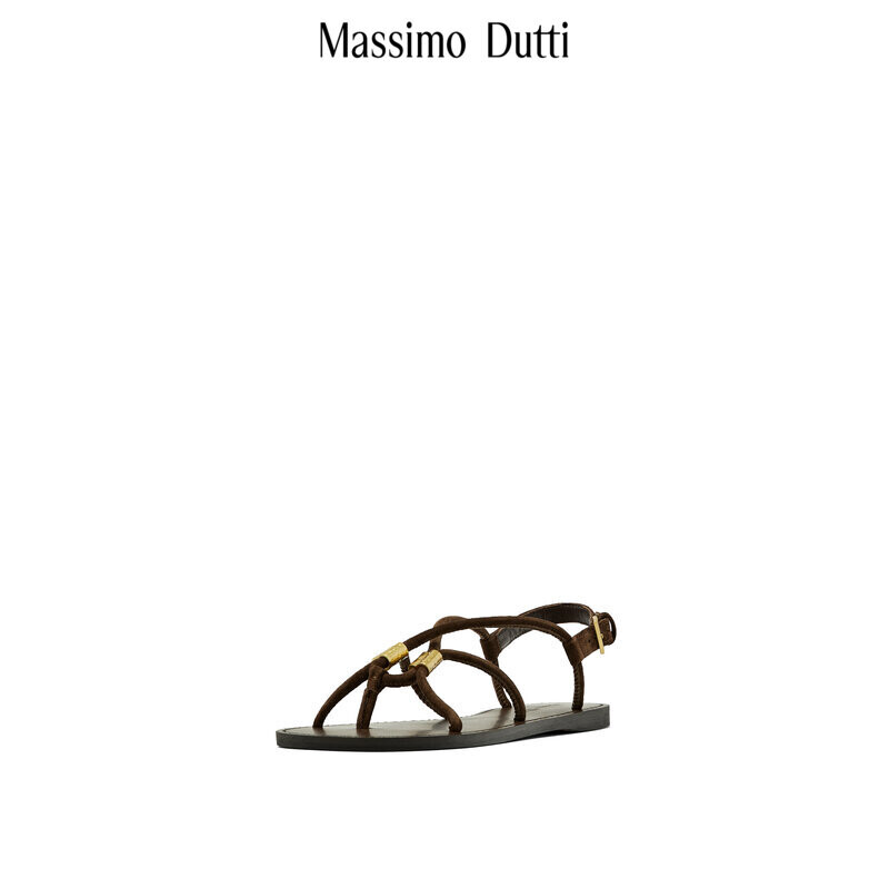 

Сандалии женские Massimo Dutti на плоской подошве, коричневый