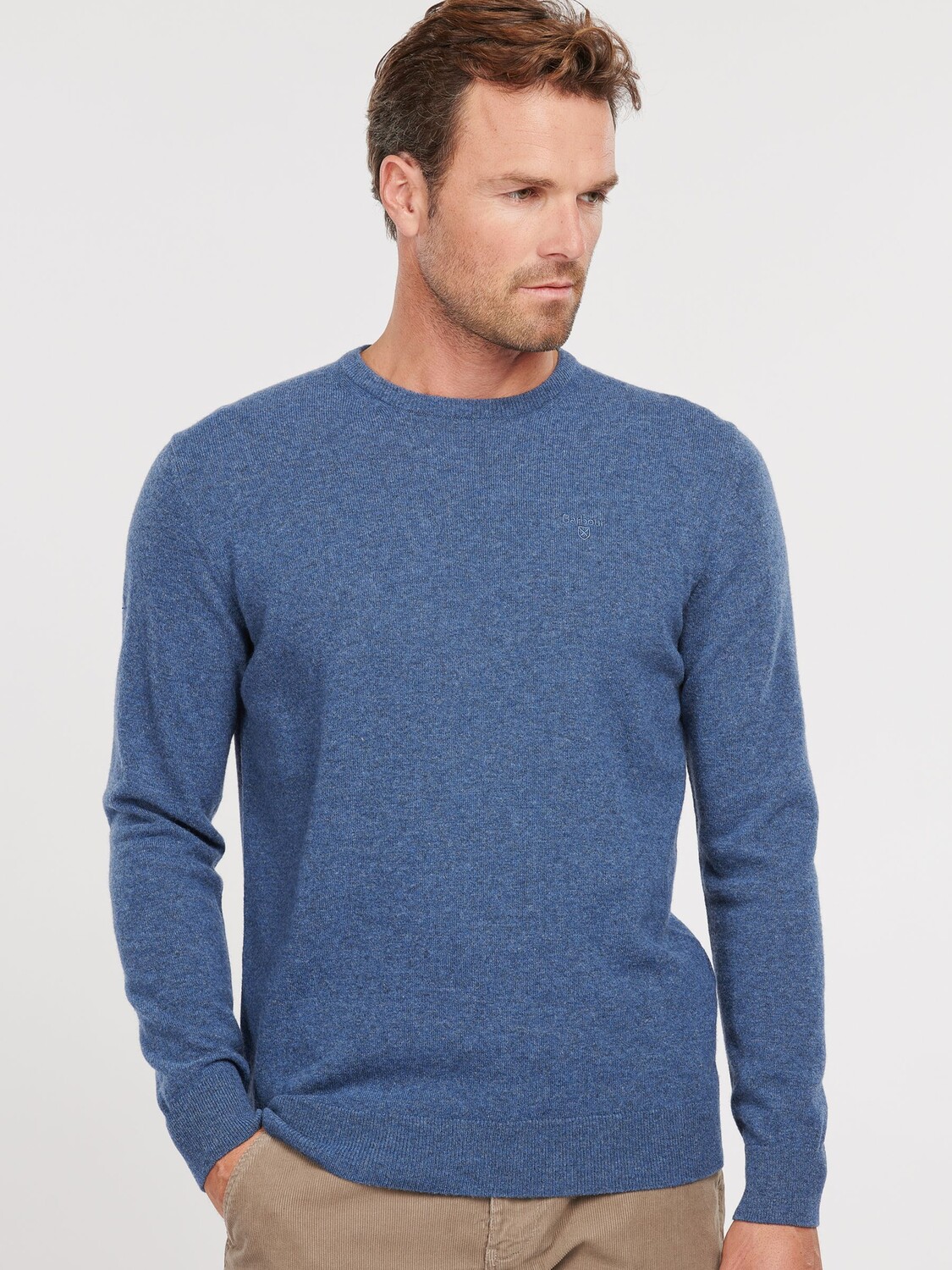 

Джемпер Barbour Essential Wool с круглым вырезом, меланжевый деним