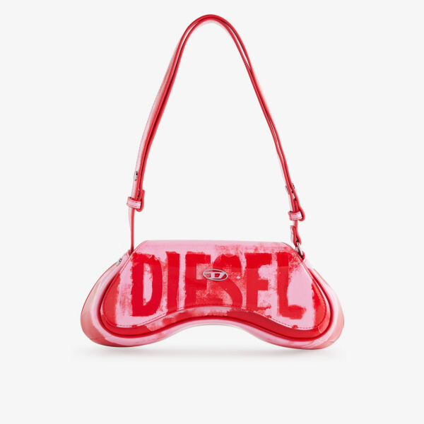 

Плетеная сумка на плечо с абстрактным принтом Diesel, розовый