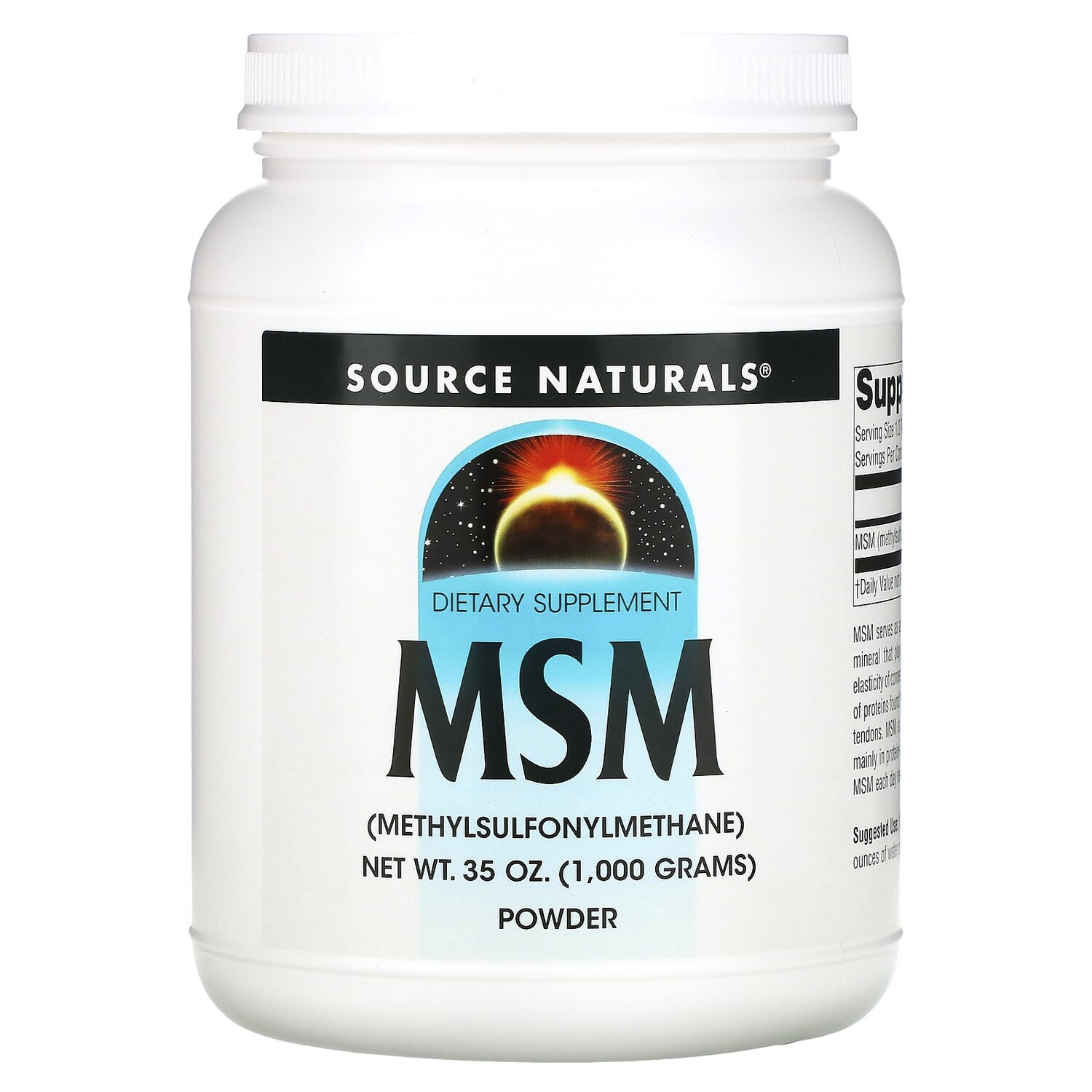 

МСМ в виде порошка, 1000 г (35 унции), Source Naturals