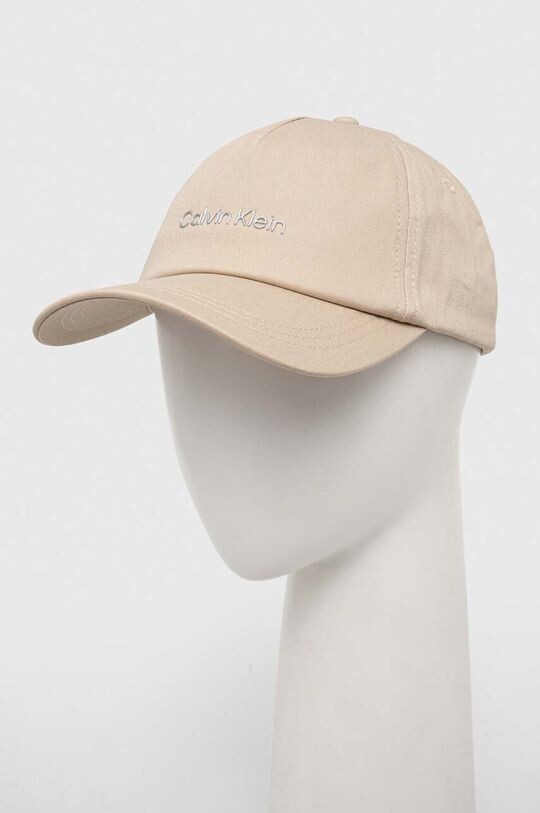 

Хлопковая бейсболка Calvin Klein, бежевый