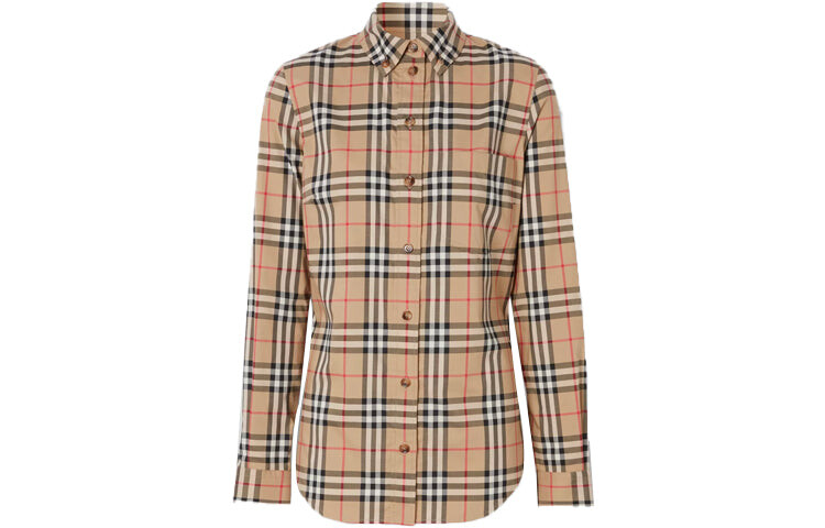 

Винтажная клетчатая рубашка Burberry WMNS, кремовый