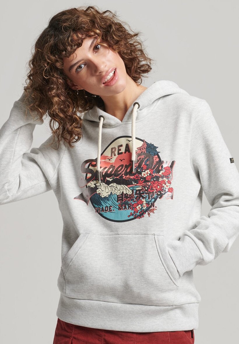 

Толстовка Superdry ЯПОНСКИЙ ВИНТАЖНЫЙ ЛОГОТИП, цвет glacier grey marl