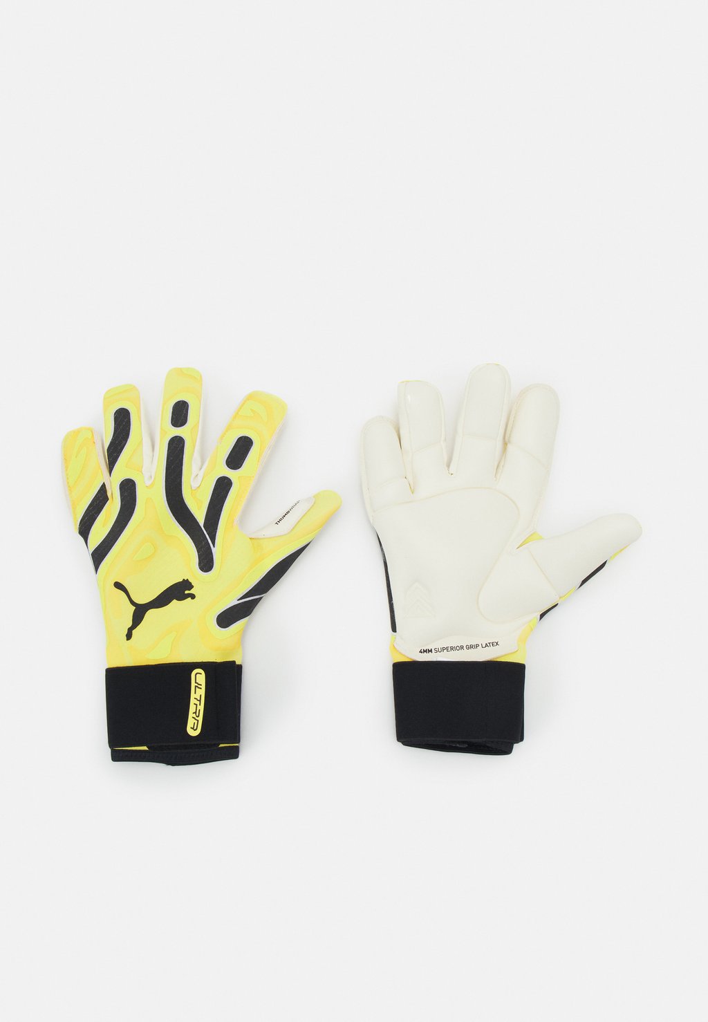 Перчатки вратарские Ultra Ultimate Hybrid Unisex Puma, цвет yellow blaze/black цена и фото