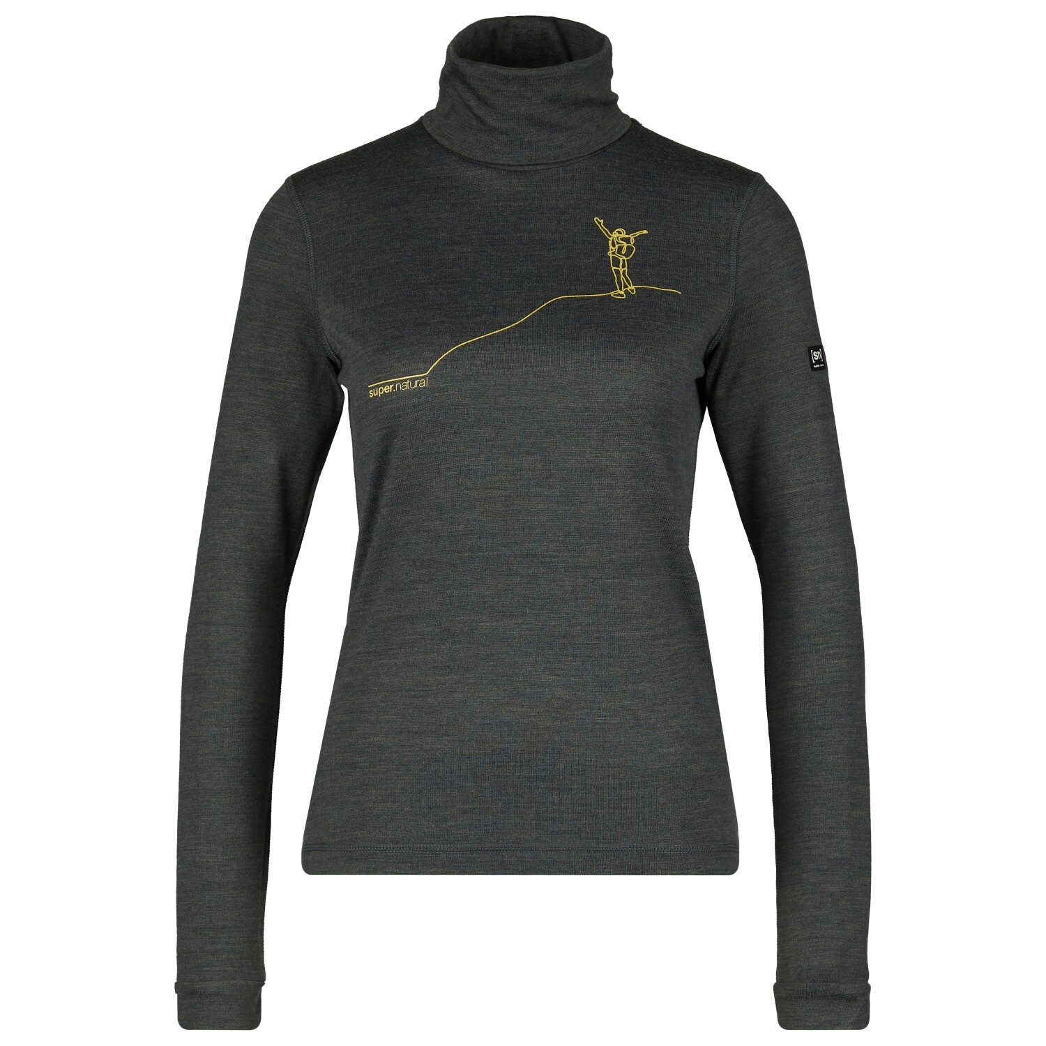 

Лонгслив Super Natural Women's Gipfelglück Turtle, цвет Pirate Grey Melange/Gold