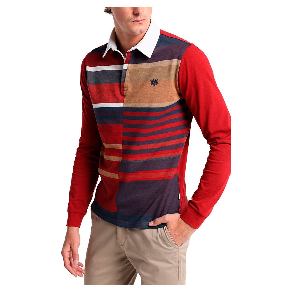 

Поло с длинным рукавом Bendorff Woven Stripe Blocks, коричневый
