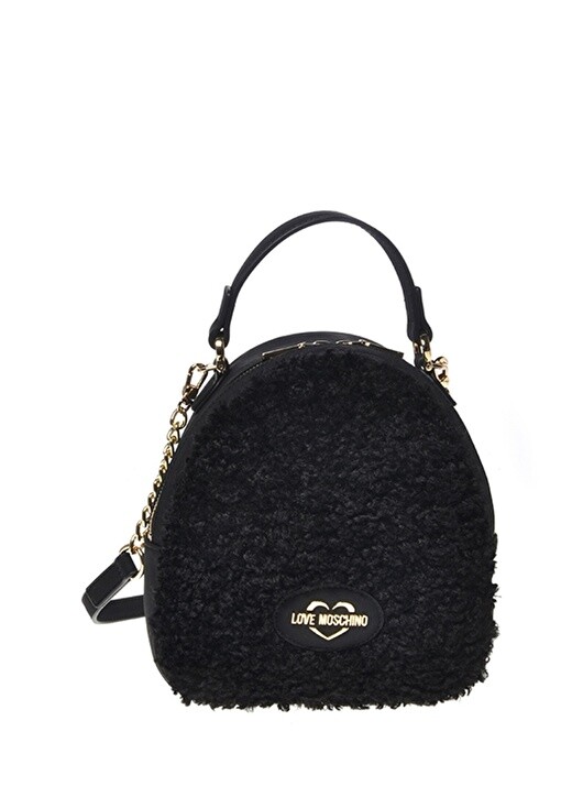 

Черный женский плюшевый рюкзак Love Moschino