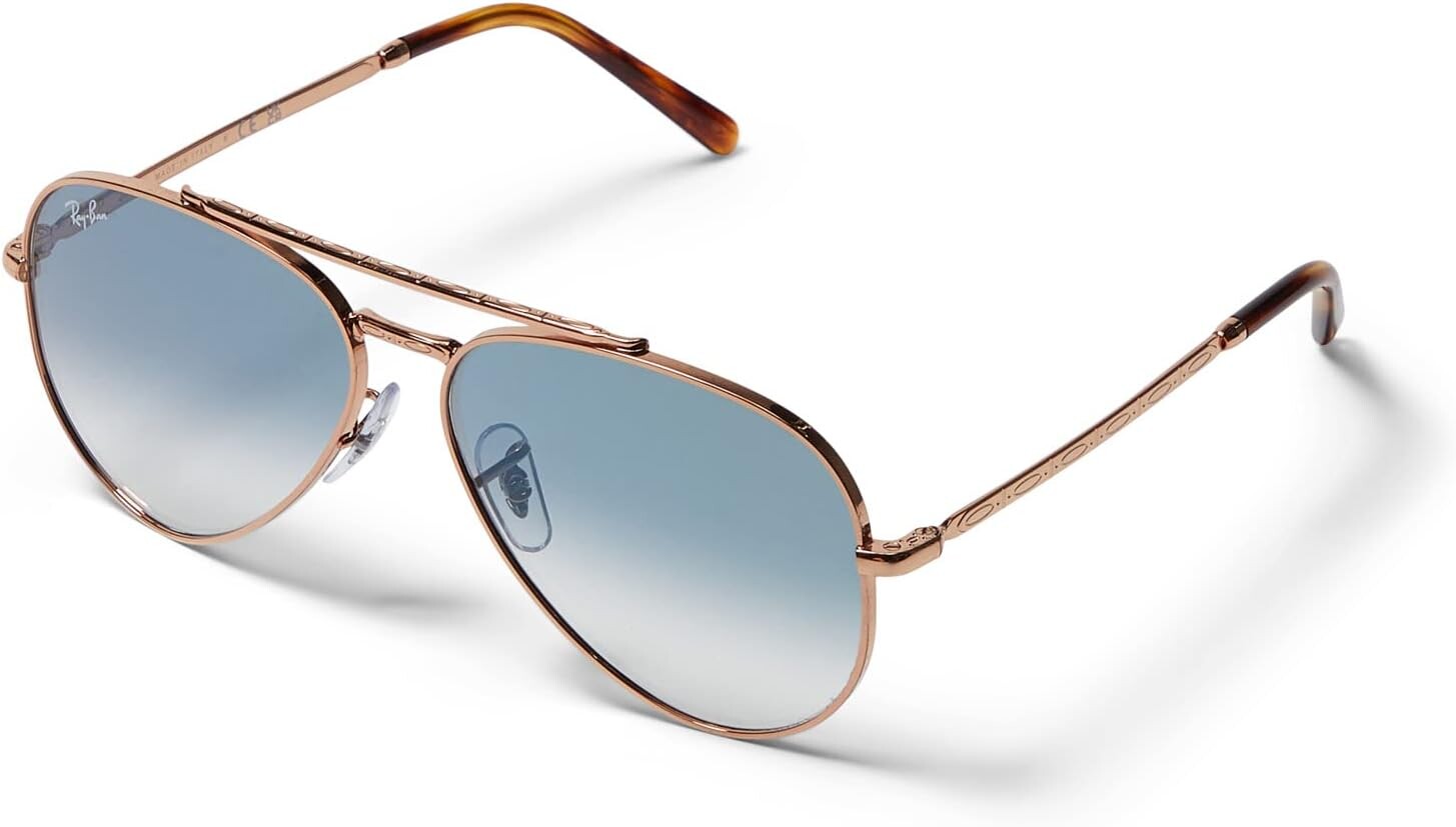 

Солнцезащитные очки 58 mm 0RB3625 New Aviator Ray-Ban, цвет Rose Gold/Clear Gradient Blue