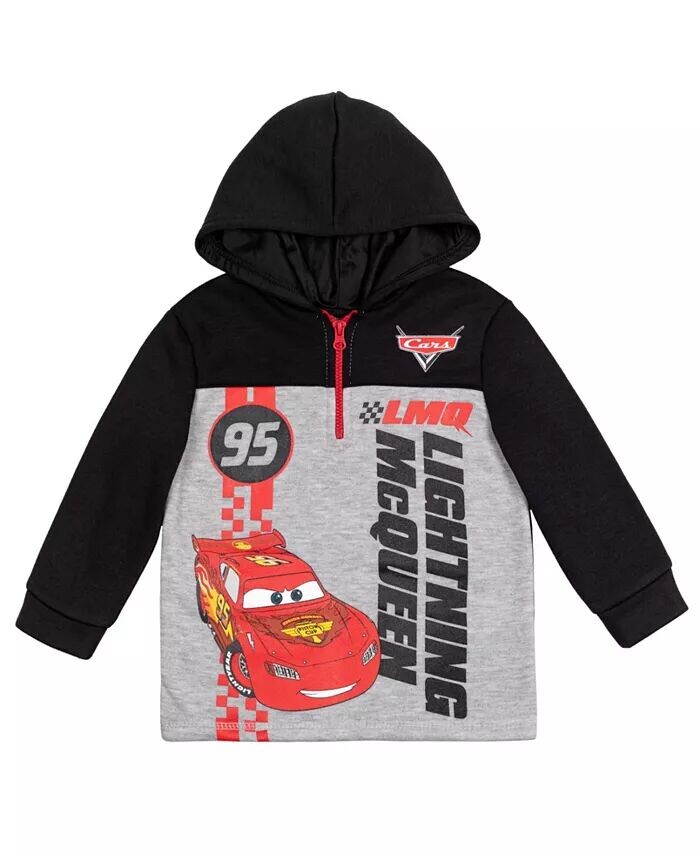

Флисовый пуловер с капюшоном и молнией до половины для мальчиков Pixar Cars Lightning Mc Queen Disney, серый