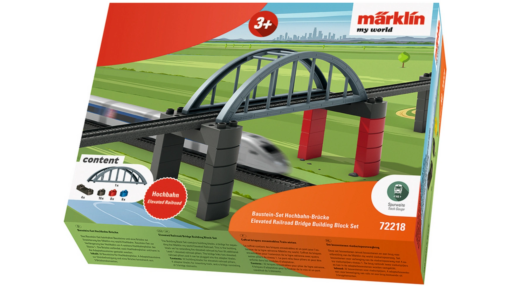 цена World набор строительных блоков надземный железнодорожный мост Märklin