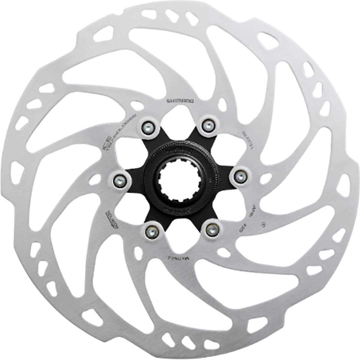 Ротор slx sm-rt70 — центральный замок Shimano, цвет black/silver тормозной диск shimano slx rt70 160 мм