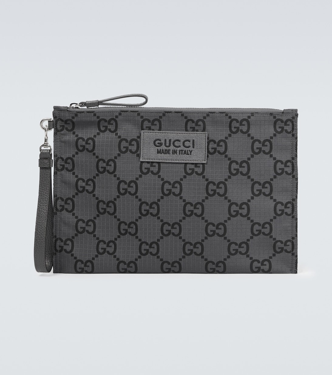 

Клатч с кожаной отделкой gg Gucci, серый