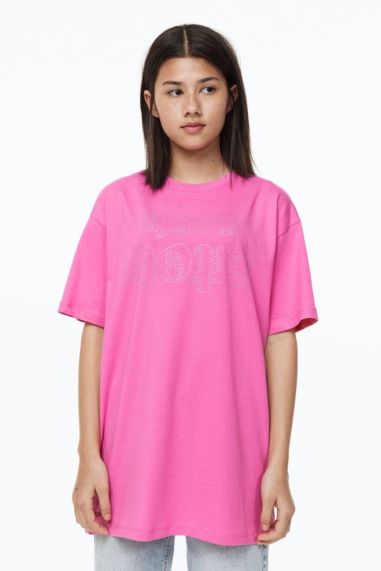 

Хлопковая футболка оверсайз H&M