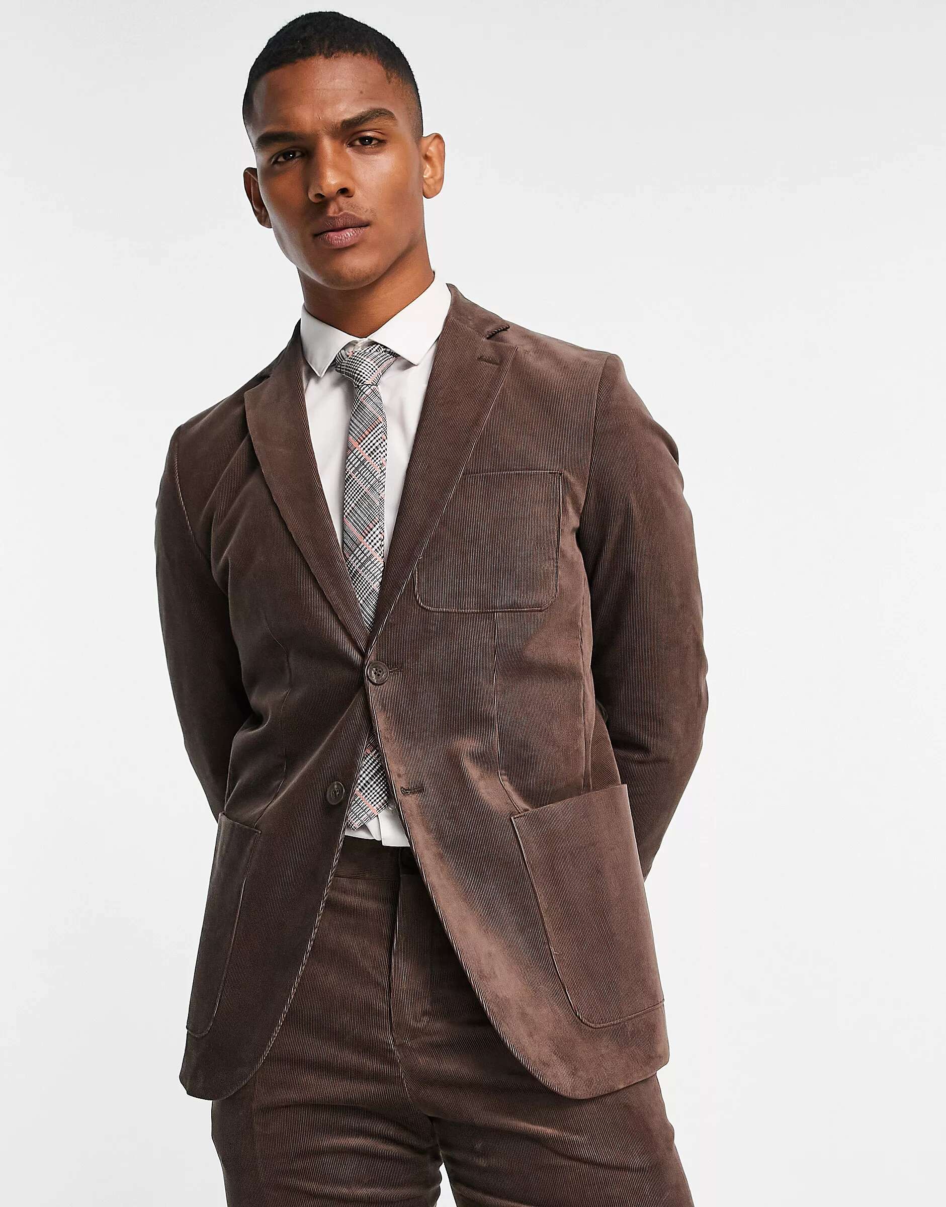 Коричневый шнурковый пиджак приталенного кроя Selected Homme светло серый пиджак приталенного кроя selected homme