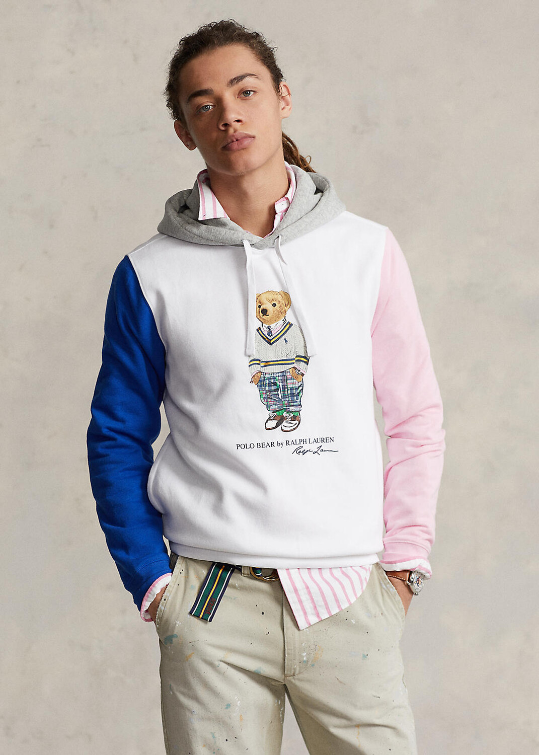 

Худи из флиса с цветными блоками Polo Bear